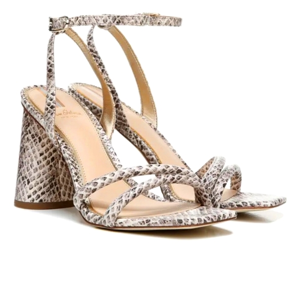 Sam Edelman Snakeskin Chunky Heel Sandal, size 11 - Picture 1 of 5